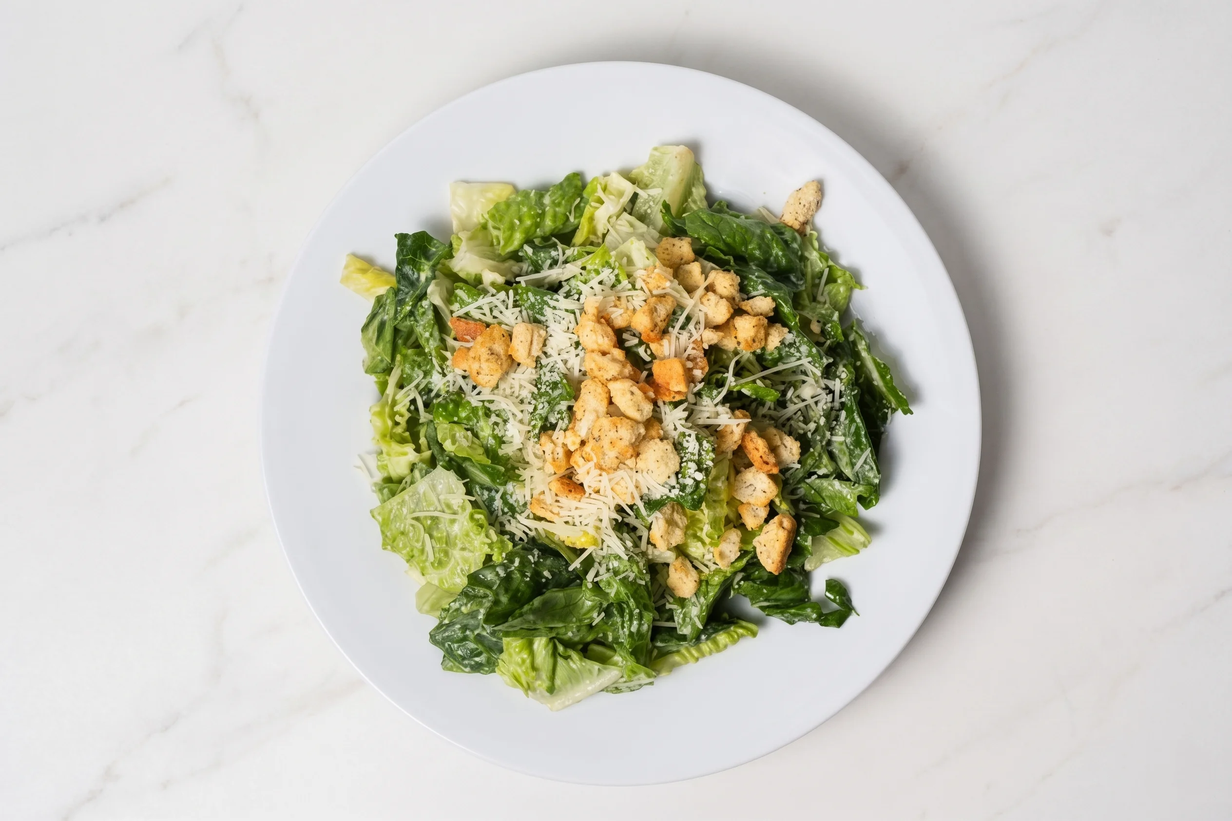 Caesar Salad & Garlic Toast at Mr. Ribs Family Restaurant & Lounge in Saskatoon — Crisp Romaine, Creamy Caesar Dressing, Parmesan & Warm Garlic Toast